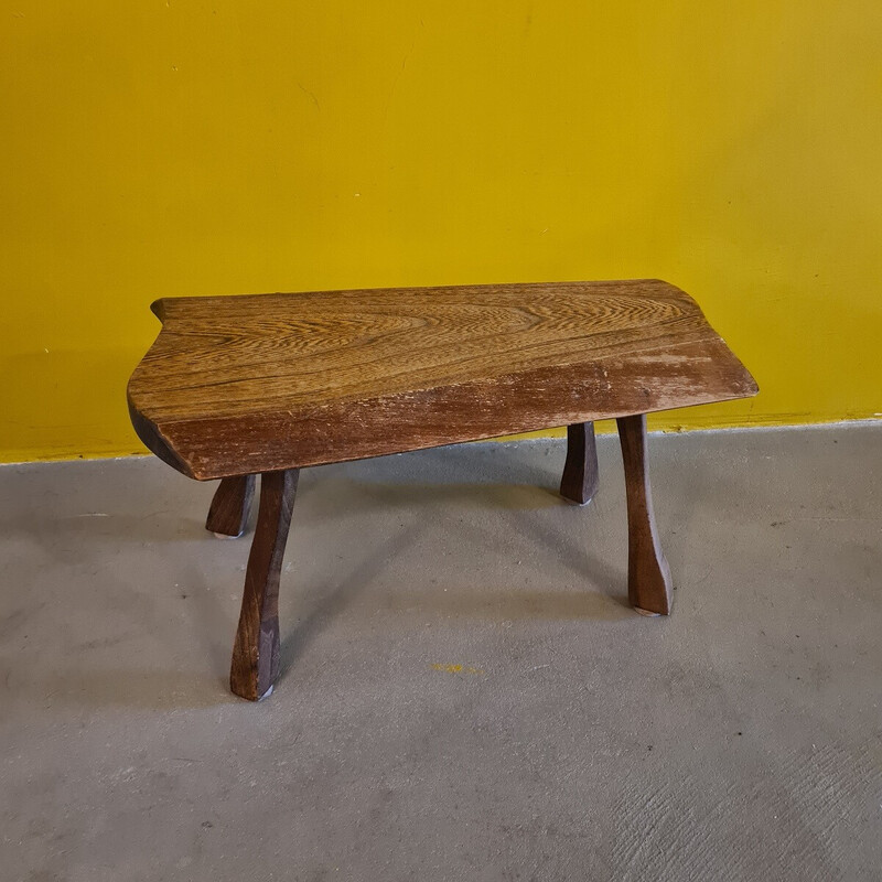 Mesa auxiliar vintage de madera, años 70