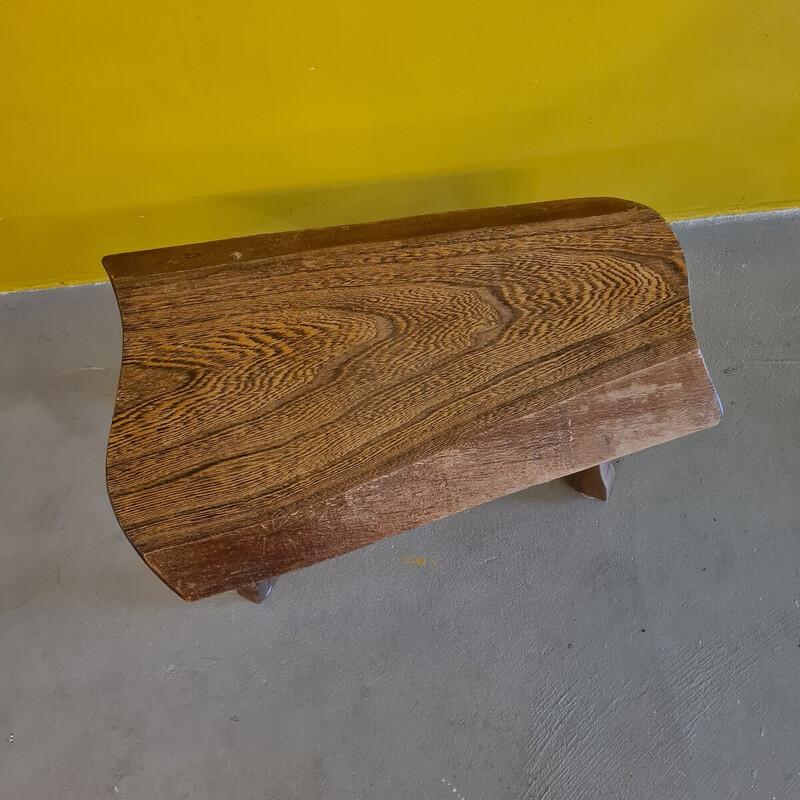 Mesa auxiliar vintage de madera, años 70