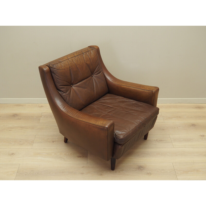 Vintage Danish brown leather armchair by Edmund Jørgensen, 1960s