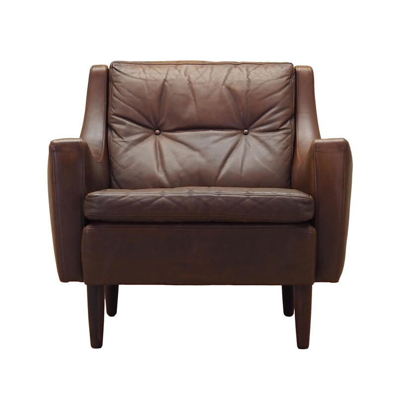 Vintage Danish brown leather armchair by Edmund Jørgensen, 1960s