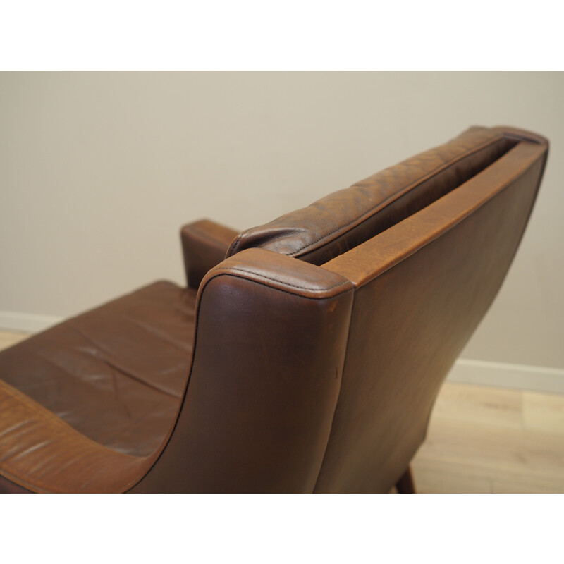 Vintage Danish brown leather armchair by Edmund Jørgensen, 1960s