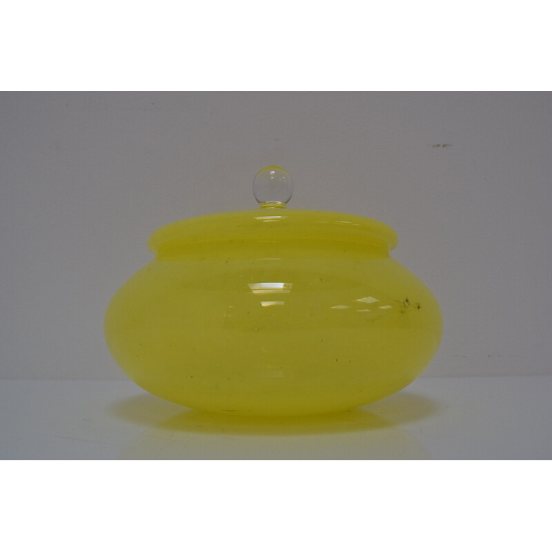 Mid-century glass jar by Novy Bor, Czechoslovakia 1960s