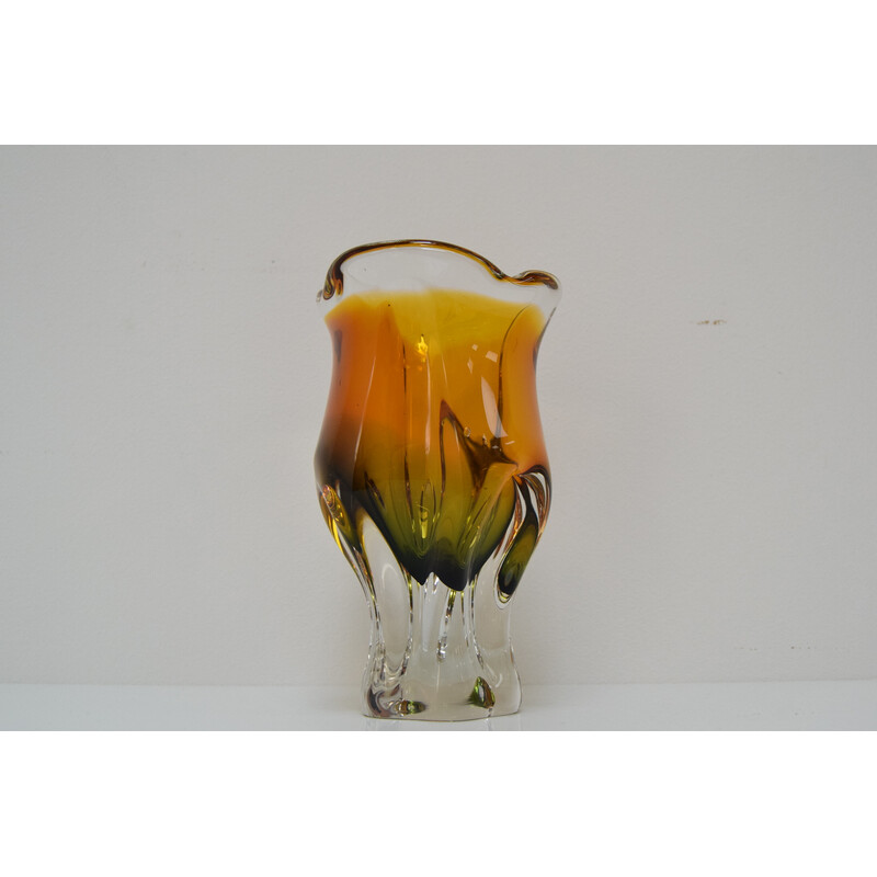 Vintage Vase aus Kunstglas von Josef Hospodka für Glasswork Chribska, Tschechoslowakei 1960er Jahre