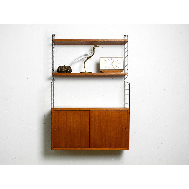 Vintage teak string shelf by Nisse Strinning, 1960s