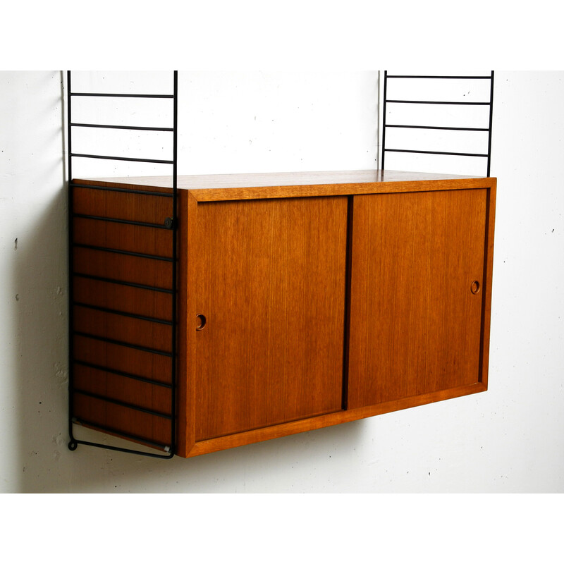 Vintage teak string shelf by Nisse Strinning, 1960s