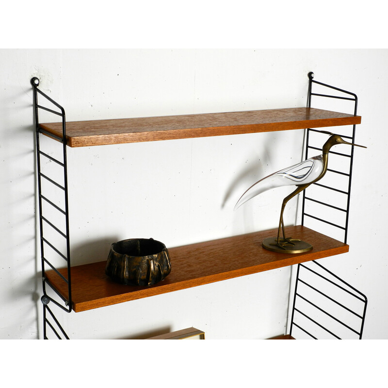 Vintage teak string shelf by Nisse Strinning, 1960s