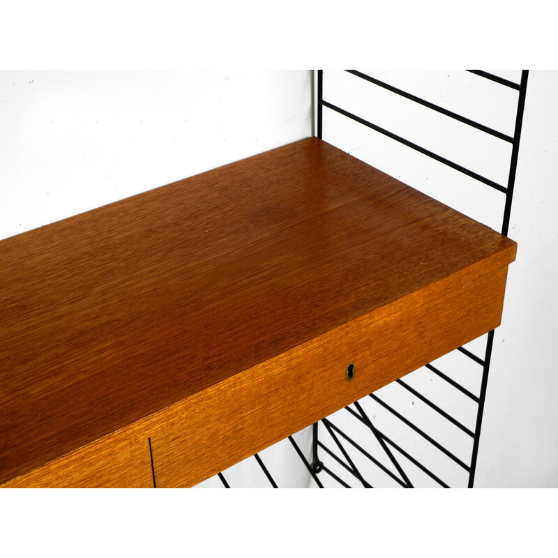 Vintage teak string shelf by Nisse Strinning, 1960s