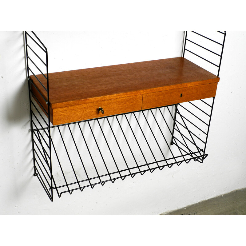 Vintage teak string shelf by Nisse Strinning, 1960s