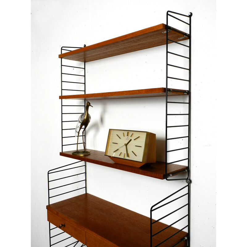 Vintage teak string shelf by Nisse Strinning, 1960s