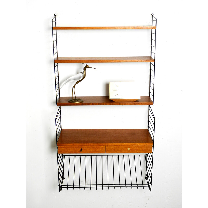 Scaffale vintage in teak di Nisse Strinning, 1960