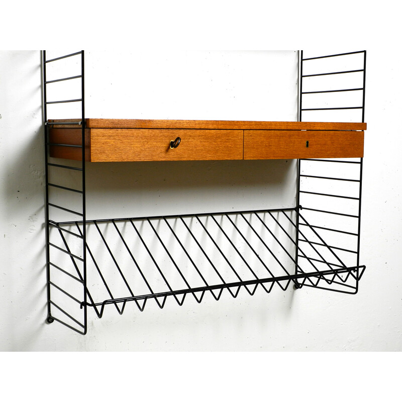 Vintage teak string shelf by Nisse Strinning, 1960s