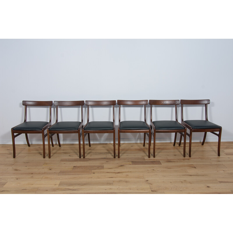 Set of 6 vintage Danish Rungstedlund chairs by O. Wanscher for Poul Jeppesen Møbelfabrik, 1960s