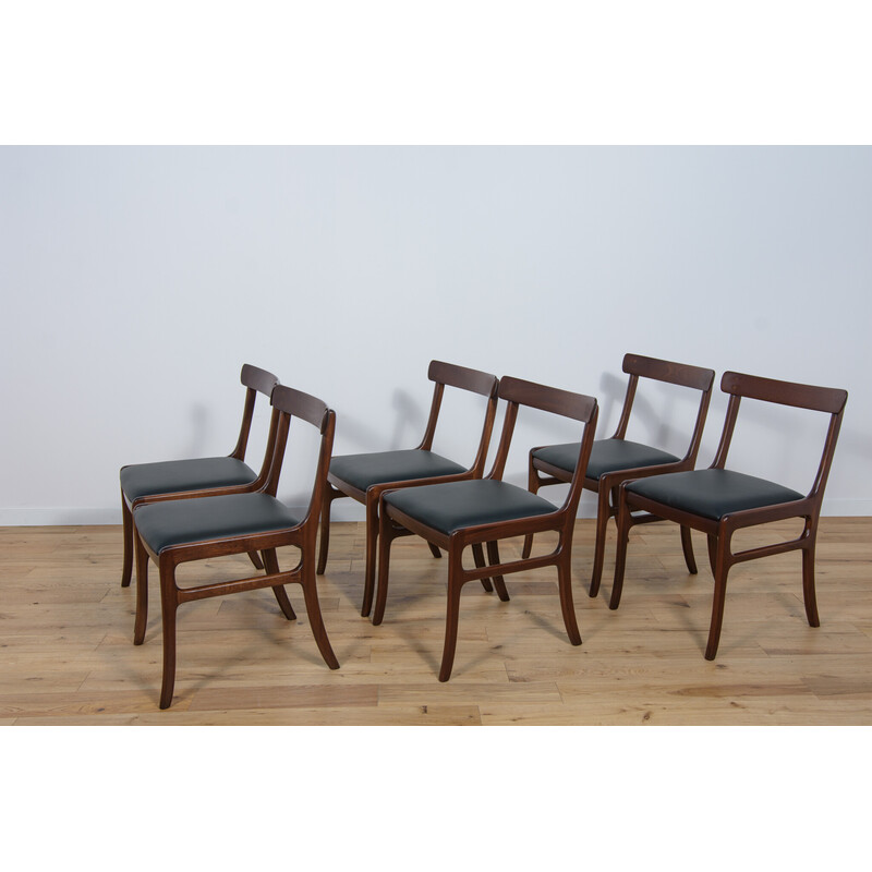 Set of 6 vintage Danish Rungstedlund chairs by O. Wanscher for Poul Jeppesen Møbelfabrik, 1960s
