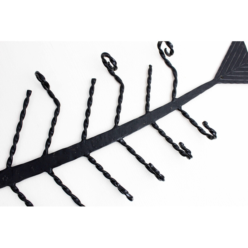 Vintage iron wall coat rack, 1960