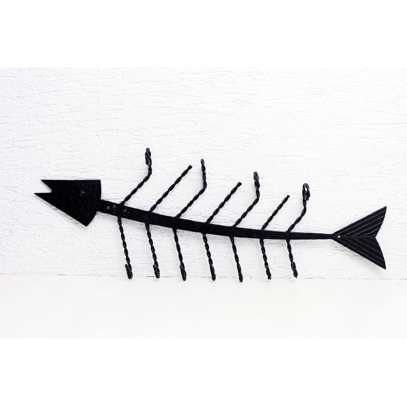 Vintage iron wall coat rack, 1960