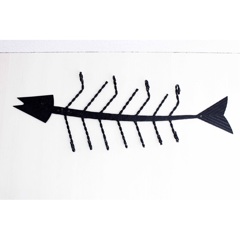 Vintage iron wall coat rack, 1960