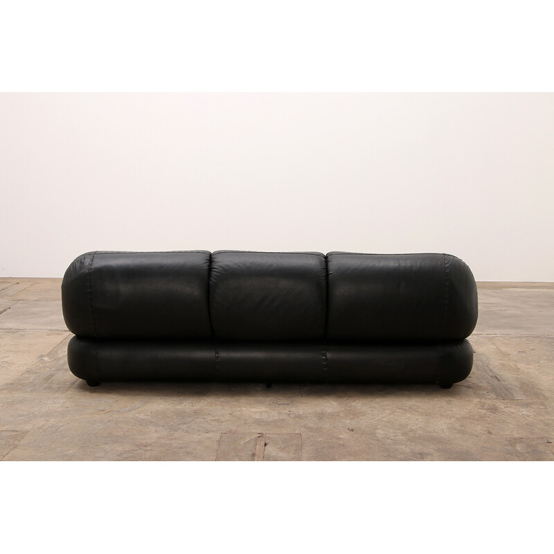 Vintage leather sofa by Sapporo for Mobil Girgi, Italy 1970