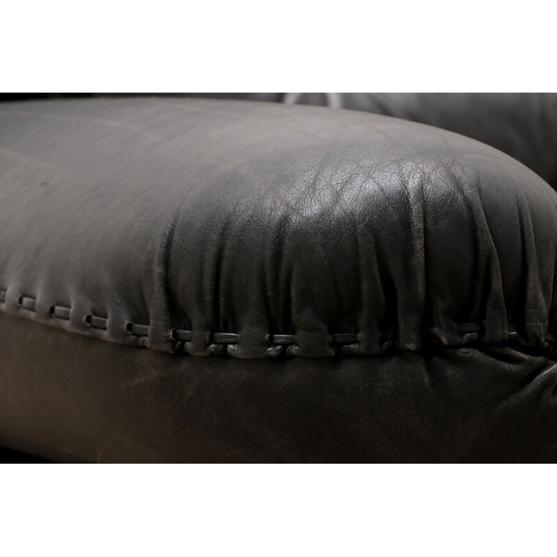 Vintage leather sofa by Sapporo for Mobil Girgi, Italy 1970