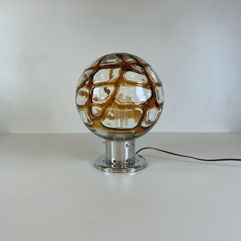 Vintage Murano glass and chrome table lamp, 1970