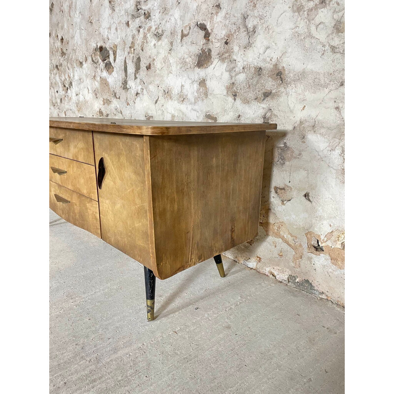 Enfilade vintage en bois, 1950-1960