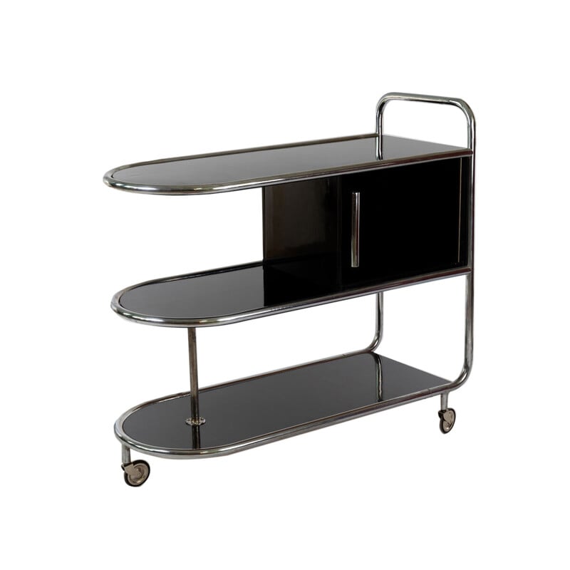 Vintage Art Deco bar trolley on three levels