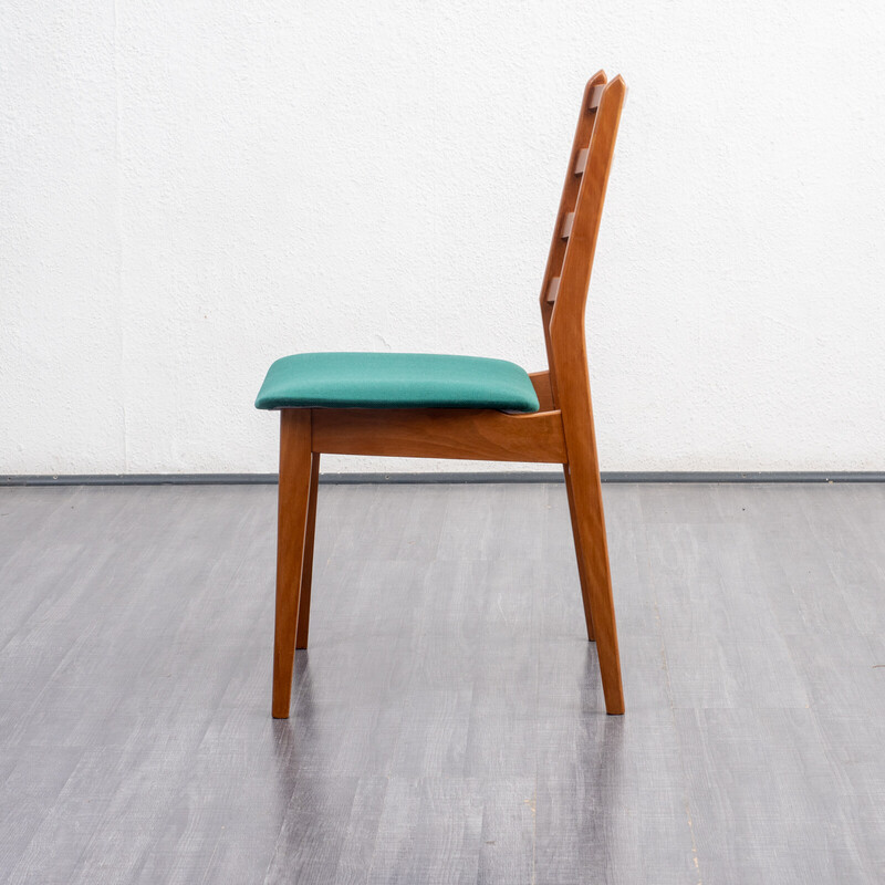 Set of 4 vintage dining chairs with green cover, 1960s