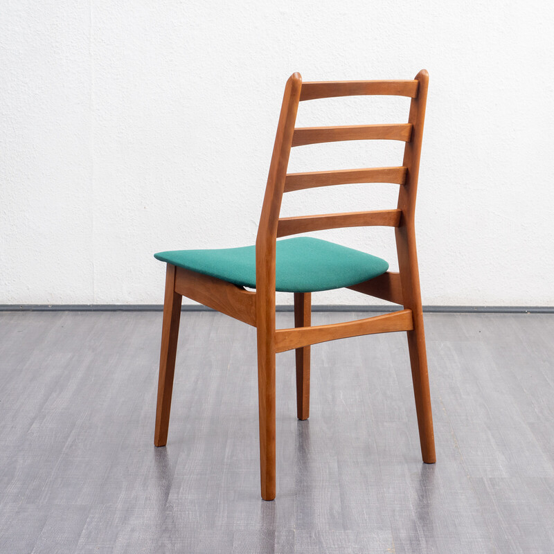 Set di 4 sedie da pranzo vintage con rivestimento verde, anni '60