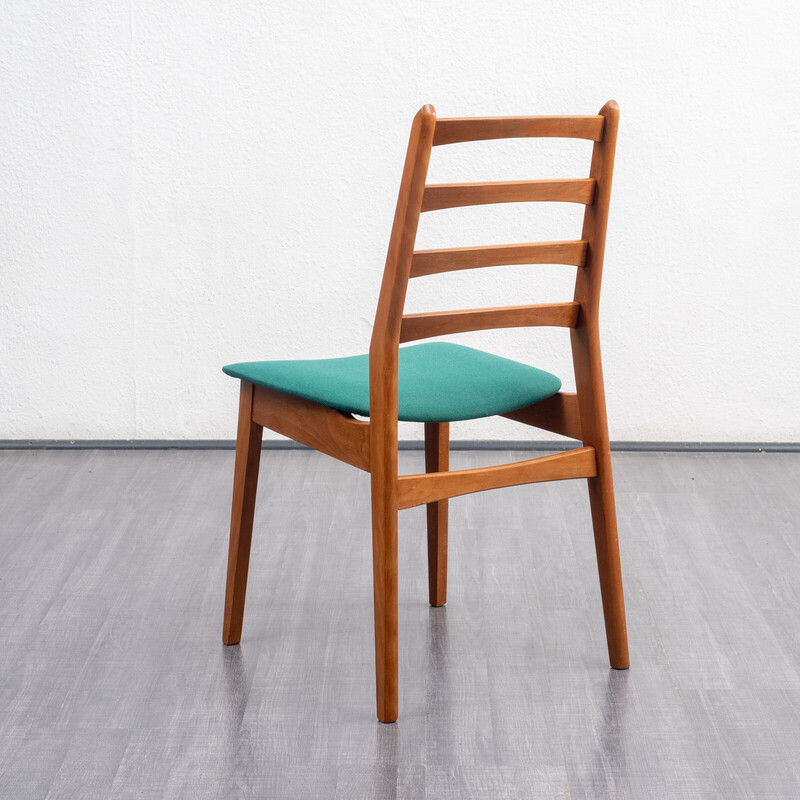 Set of 4 vintage dining chairs with green cover, 1960s