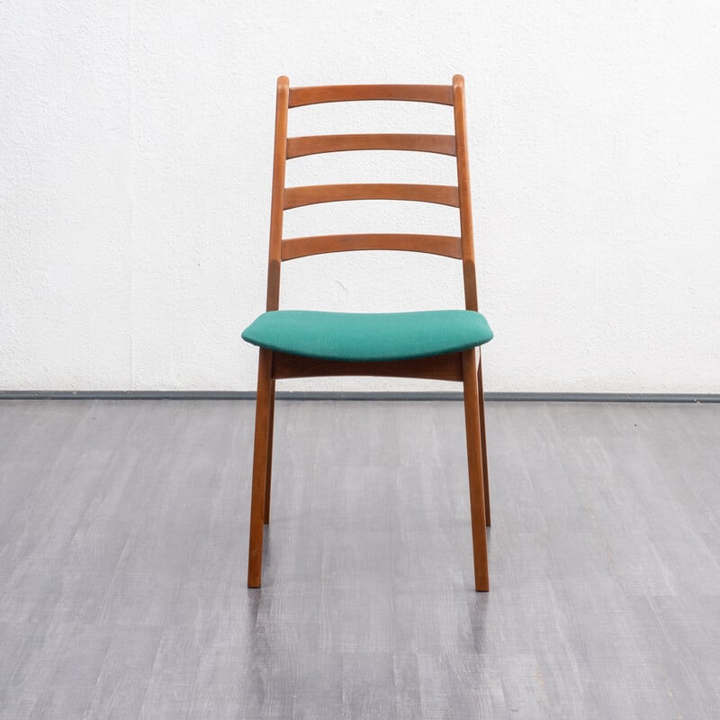 Ensemble de 4 chaises vintage avec revêtement vert, 1960