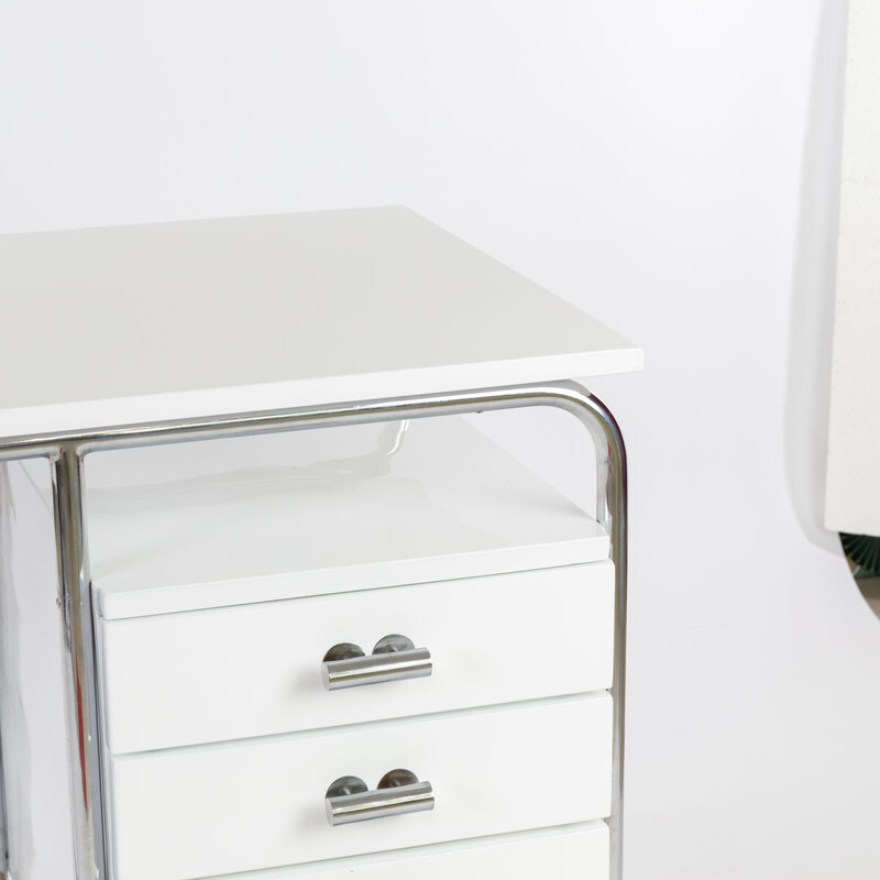 Vintage Bauhaus desk in white, 1930s