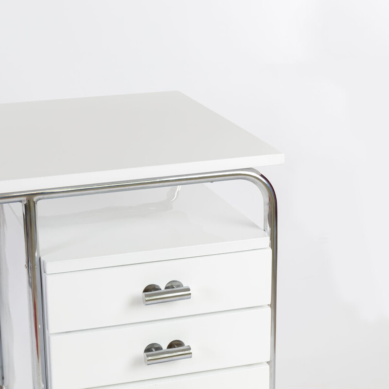 Vintage Bauhaus desk in white, 1930s