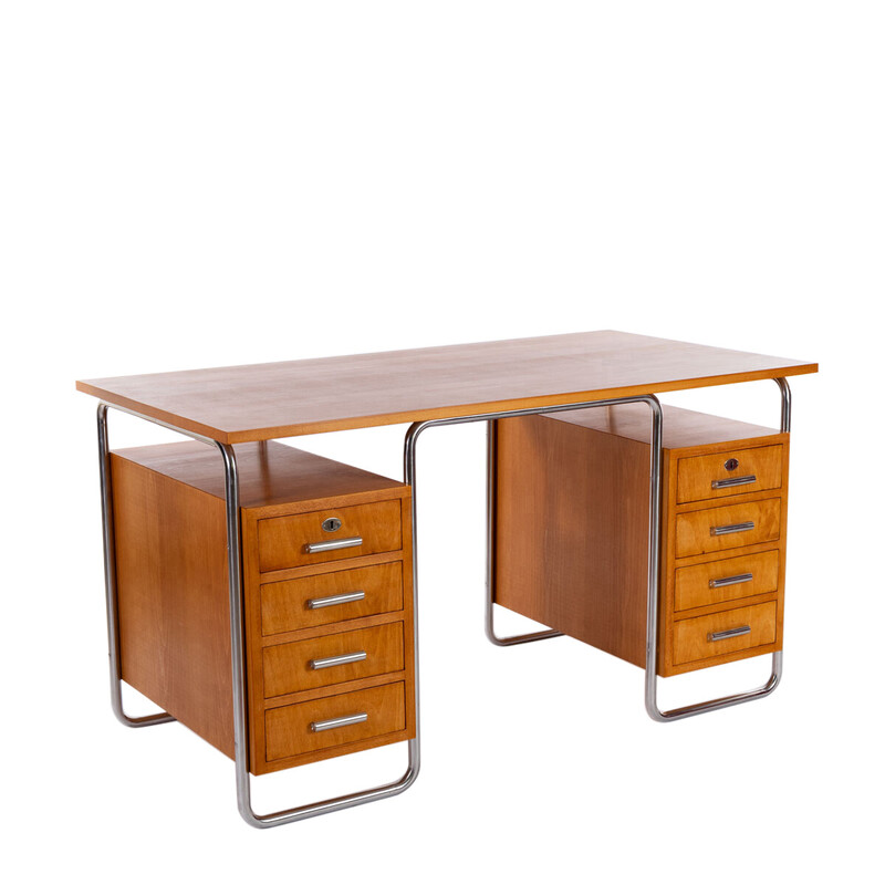 Vintage beechwood desk by Rudolf Vichr for Vichr a Spol, 1930