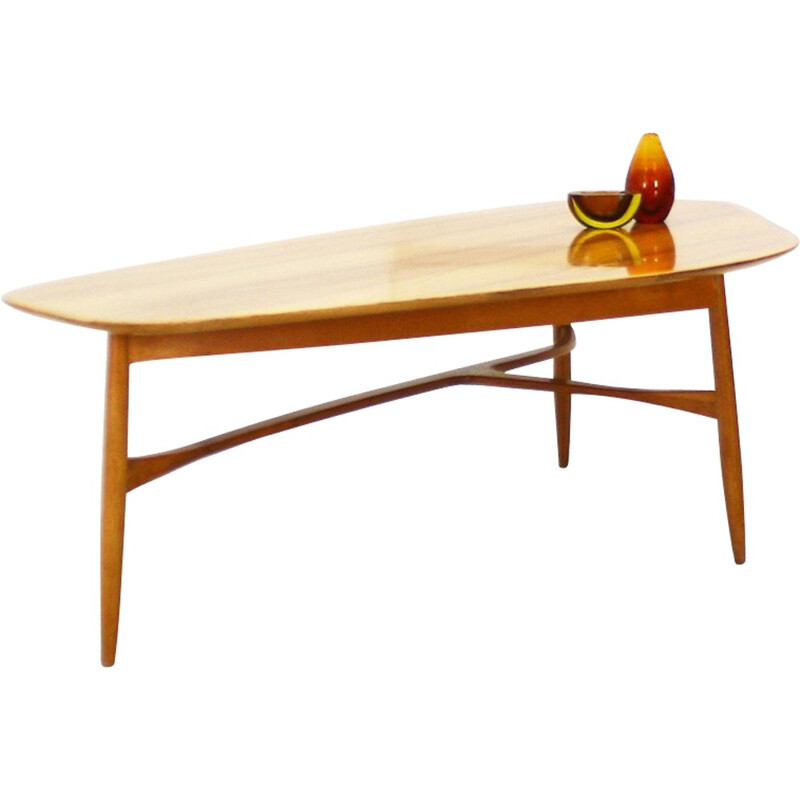 Coffee table walnut and beech by Svante Skogh - 1950s