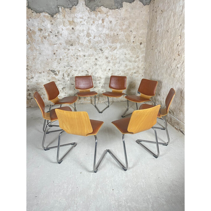 Vintage Samo chairs in wood and Skai