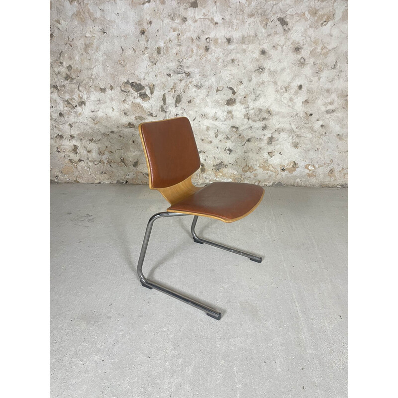 Vintage Samo stoelen in hout en Skai