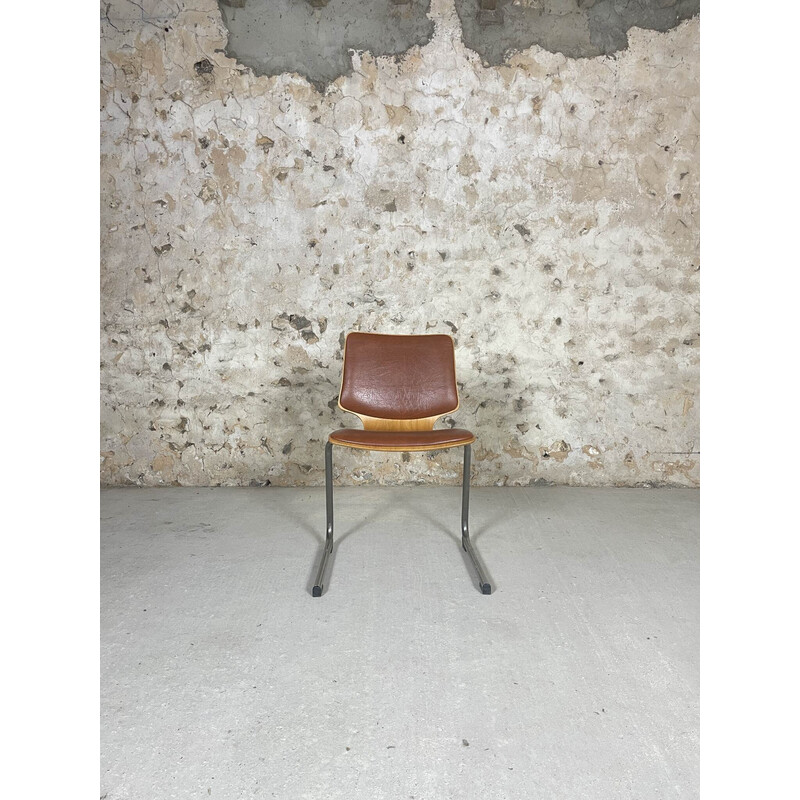 Vintage Samo Stühle aus Holz und Skai