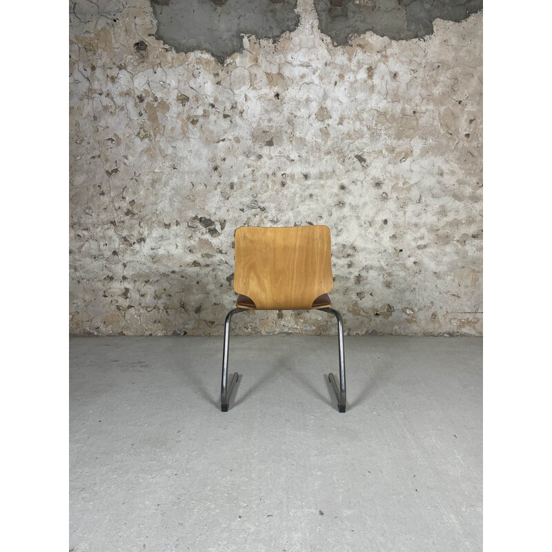 Vintage Samo stoelen in hout en Skai