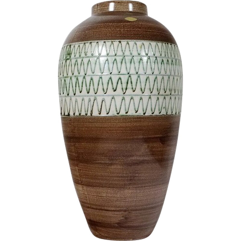 Grand vase à poser avec ornements faits à la main - 1960s