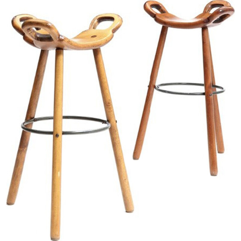 Pair of Marbella stools by Sergio Rodriguez - 1970s