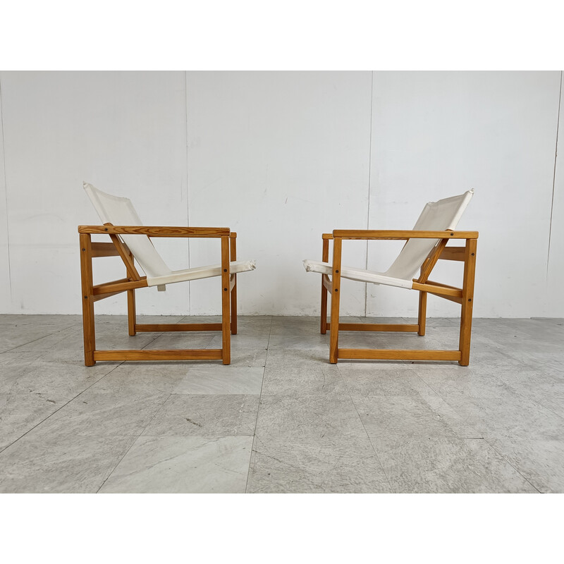 Paire de fauteuils safari vintage par Tord Bjorlund pour Ikea, Suède 1980