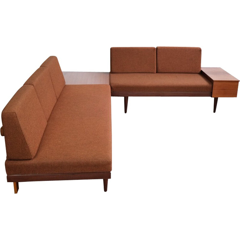 Pair of danish sofa beds for corner formation - 1960s