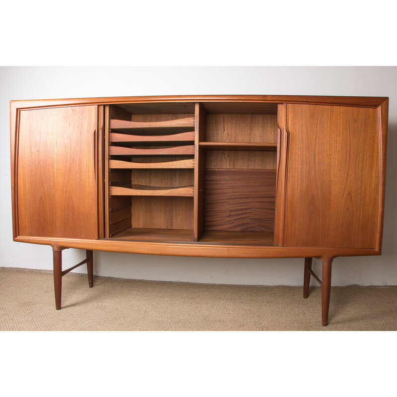 Vintage Danish teak highboard by Gunni Omann for Omann Juns Møbelfabrik, 1960