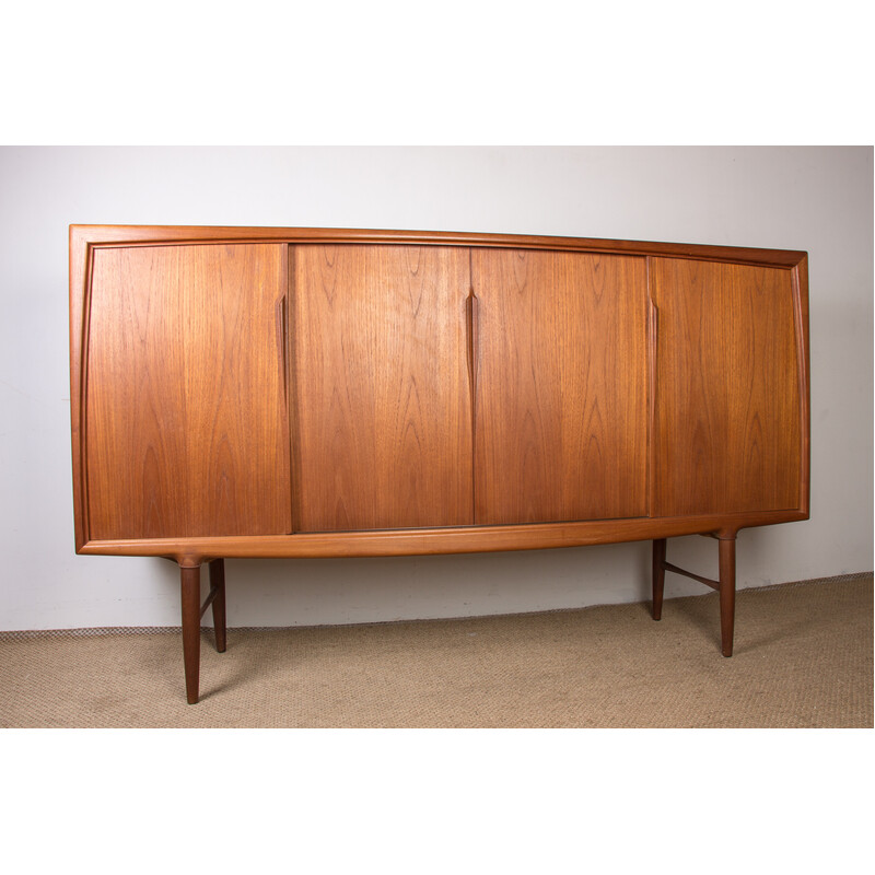 Vintage Danish teak highboard by Gunni Omann for Omann Juns Møbelfabrik, 1960