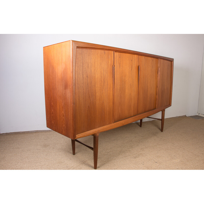 Vintage Danish teak highboard by Gunni Omann for Omann Juns Møbelfabrik, 1960