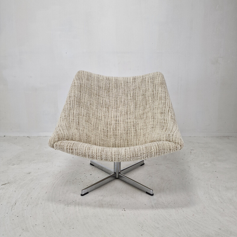 Vintage Oyster armchair with cross base by Pierre Paulin for Artifort, 1965