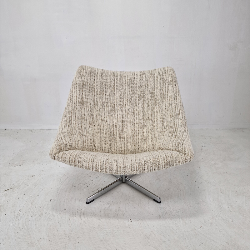 Vintage Oyster armchair with cross base by Pierre Paulin for Artifort, 1965