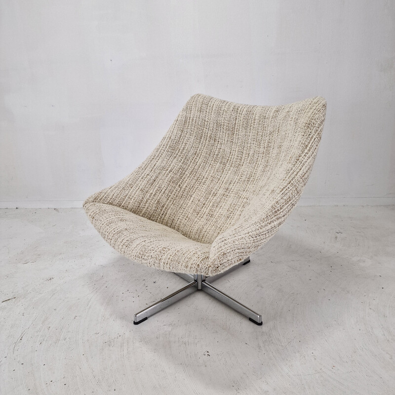 Vintage Oyster armchair with cross base by Pierre Paulin for Artifort, 1965