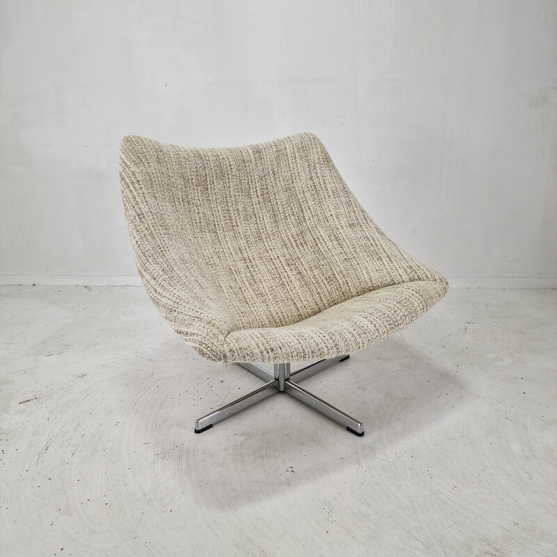 Vintage Oyster armchair with cross base by Pierre Paulin for Artifort, 1965