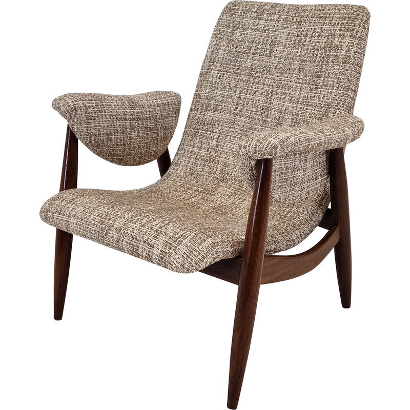 Poltrona vintage in teak di Louis Van Teeffelen per Wébé, Paesi Bassi 1960