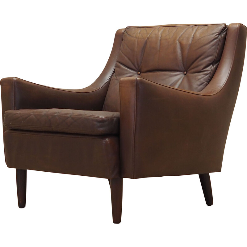 Vintage Danish brown leather armchair by Edmund Jørgensen, 1960s